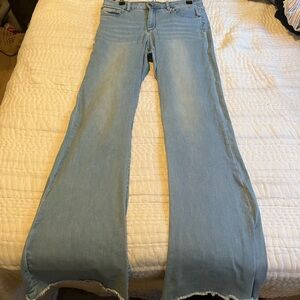 Tractr Light Blue Wash Flare Jeans